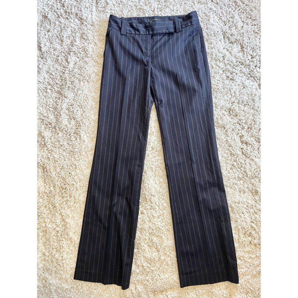 Zara Black Pinstripe Straight-Leg Trousers